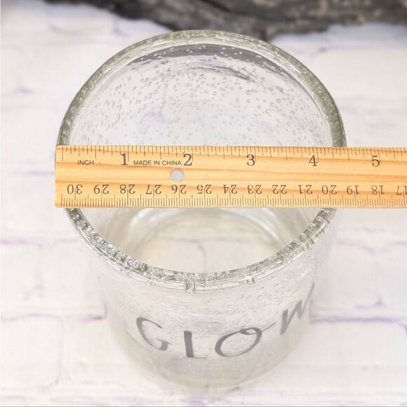 Rae Dunn GLOW Seeded Glass Hurricane Candle Holder / Vase - Picture 6 of 6